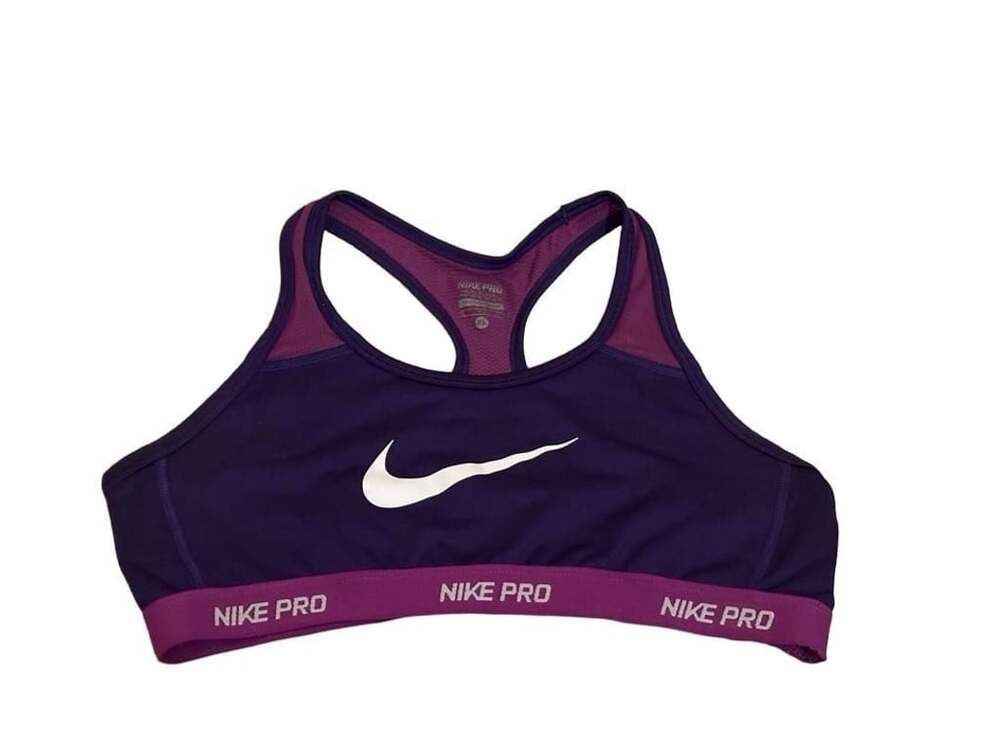 Nike Pro Dri-Fit Sports Bra Size XL Purple Racerback